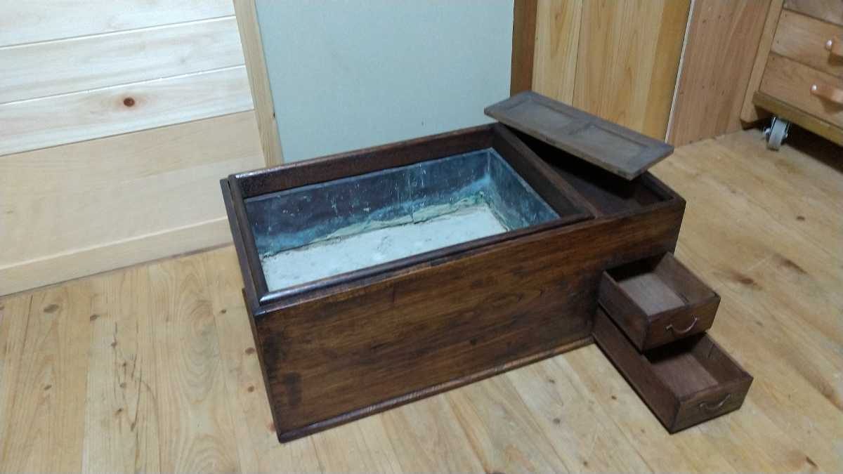 時代 長火鉢☆アンティーク 家具 古道具 骨董 ビンテージ 和室 茶道 古 ...