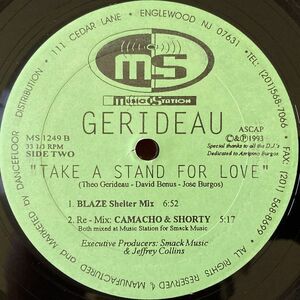 【US盤/12EP】Gerideau / Take A Stand For Love ■ Music Station / MS 1249 / Blaze / ヴォーカルハウス
