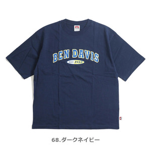 BEN DAVIS (ベン・デイビス) - MEN 半袖Tシャツ ロゴ刺繍 アメカジ Mサイズ 紺色 ワークウェア カジュアル タフ (タグ付き新品未着用品)
