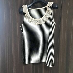  as good as new trying on degree SPB frill beautiful M size tank top border postage 140 jpy world prompt decision equipped 