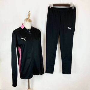 新品 PUMA プーマ メンズ セットアップ ジャージ アウター 上着 羽織 ロングパンツ ズボン ブラック 黒 ピンク M 機能素材 スポーツ ウェア