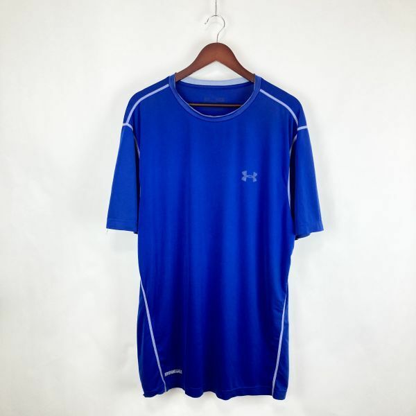 大きいサイズ UNDER ARMOUR アンダーアーマー レディース 半袖 Tシャツ トップス ブルー 青色 XLサイズ スポーツ トレーニング ウェア