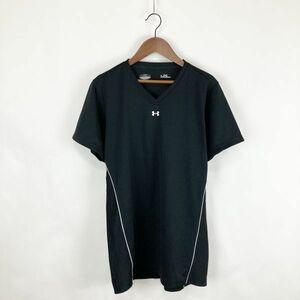 大きいサイズ UNDER ARMOUR アンダーアーマー 吸水速乾 レディース 半袖 Tシャツ トップス Vネック メッシュ ブラック 黒 Lサイズ スポーツ