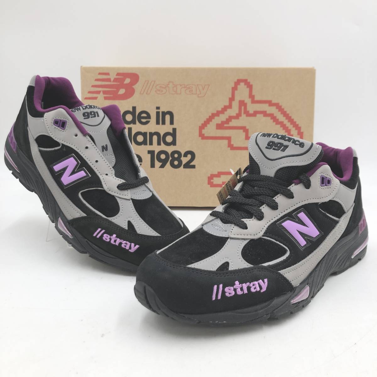 新品】Stray Rats x New Balance 991 黒紫スニーカー - greatriverarts.com