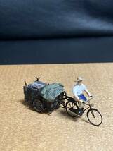エコーモデル リヤカー、自転車 452、451 HO(1/80) 組立て塗装済み完成品　昭和の氷屋さん　_画像3