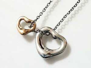 TIFFANY&Co. Tiffany Open Heart pendant necklace regular price 79.200 jpy silver 925|18k rose Gold extra Mini 