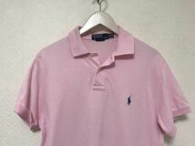 本物ポロラルフローレンPOLO RALPH LAURENコットン半袖ポロシャツメンズビジネススーツアメカジミリタリーピンクM香港製_画像2