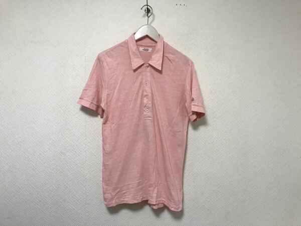 本物ハリウッドランチマーケットHRMコットンスラブ半袖ポロシャツメンズビジネススーツアメカジ2M日本製ピンク