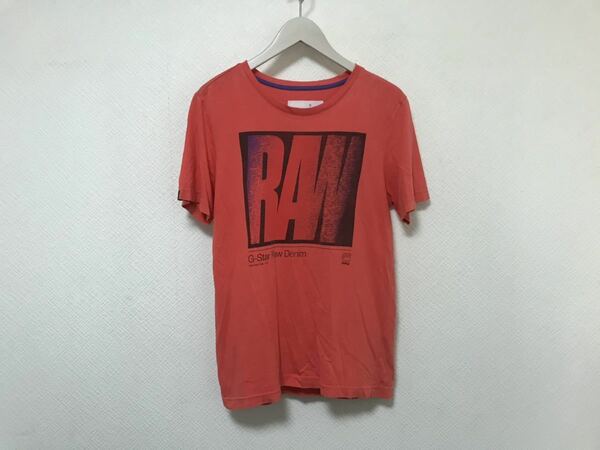 本物ジースターロウGSTAR RAWコットンプリント半袖Tシャツメンズビジネスアメカジミリタリーサーフストリート赤レッドS