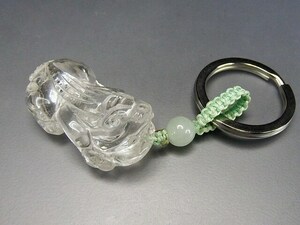  one point thing translation have natural stone crystal hikyuu carving key holder middle large better fortune 208-065a prime 