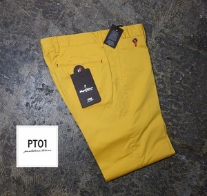 TK price 34000 jpy stylish American Comics pattern new goods PT01 stretch pants SUPER SLIM FIT slacks 44 yellow group Golf 