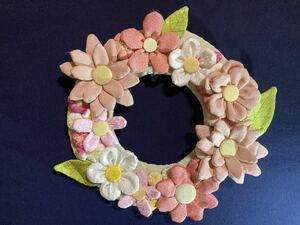 ＊お花の和風リース(20)＊つまみ細工・ちりめん細工・ハンドメイド