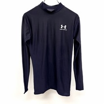 UNDER ARMOUR アンダーアーマー M レディース アンダーシャツ トレーニングシャツ ストレッチ 長袖 ポリエステル×ポリウレタン 杢ネイビー_画像1