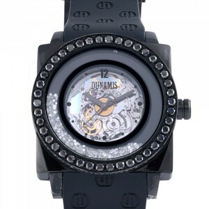 te.na mistake DUNAMIShyu Bliss HU-B17 black face used wristwatch men's 