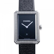 シャネル CHANEL ボーイフレンド ツイード H5318 ブラック文字盤 中古 腕時計 レディース_画像1