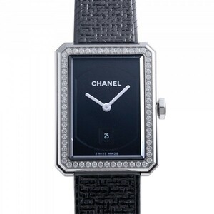 Chanel CHANEL The Boy Friend tweed H5318 black face used wristwatch lady's 