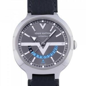  Louis * Vuitton LOUIS VUITTON Q7D30 gray face used wristwatch men's 