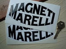 ◆送料無料◆ 海外 マニエッティ・マレリ Magneti Marelli white/Black 160mm 2枚セット ステッカー_画像1