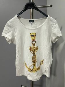 アルマーニARMANI jeans半袖カットソーTシャツトップス白Sレディース