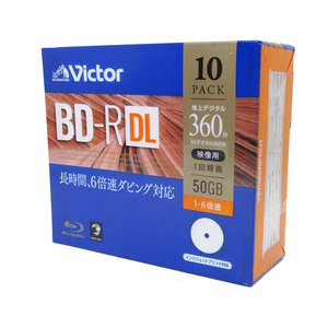 録画用 BD-R DL 360分 片面２層 50GB 6倍速 5mmケース 10枚パック ビクター VBR260RP10J1/5972ｘ１個/送料無料メール便