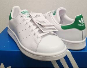 新品!! 名作 14年adidas stan smith スタンスミス レザー 白 × 緑 24.5 ㎝ 箱付き 正規品
