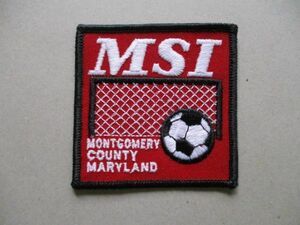 80s MONTGOMERY COUNTY MARYLAND MSIサッカー刺繍ワッペン/VintageビンテージSOCCERパッチFOOTBALLアップリケpatches V183