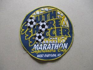 SOUTH SHORE SOCCER MARATHONサッカー刺繍ワッペン/USA NYニューヨークVintageビンテージSOCCERパッチFOOTBALLアップリケpatches V183