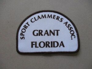 80s GRANT FLORIDA SPORT CLAMMERS ASSOC.ワッペン/フロリダ古着キャップ帽子ワークUSAアップリケ刺繍patchesスポーツ V184