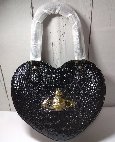 Vivienne Westwood ハート型バッグ ブラック クロコ型押し
