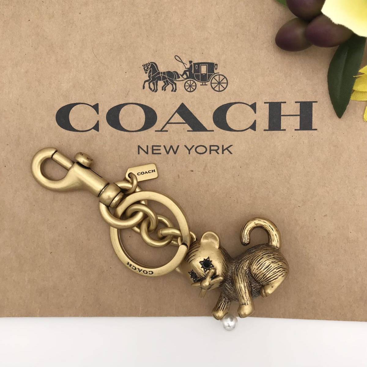 COACH 大人気 クリーチャー パピー バッグ チャーム メタル ドッグ