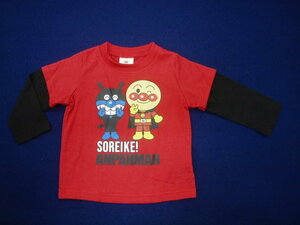 新品　90　アンパンマン長袖Tシャツ　赤　レターパック発送（代引き不可）　FA34875