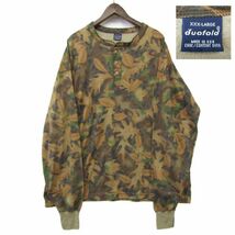 ビッグサイズ XXXL USA製 デュオフォールド duofold ヘンリーネック ツーレイヤー サーマル Tシャツ ロンT 古着 ビンテージ 2AU3099_画像1