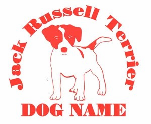  Jack russell terrier. sticker.. width .180mm becomes.