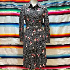 70*s retro polyester One-piece search : old clothes . what .70 period Vintage Japan Vintage 