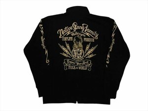 NATIVE GANG FAMILY/ネイティブ・ギャング・ファミリー 稲妻ベイビー 裏毛スウェット スタンドネックZIPジャケッット NGF40-881 黒 XL 新品