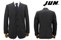 L941★JUN MEN COLLECTION ジュンメン★日本製 ブラック黒色 ウール混 テーラード シングルジャケット M　_画像1