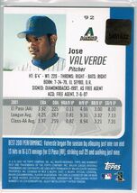 Jose Valverde ARI 2002 Bowman's Best Auto #92 直筆サイン_画像2