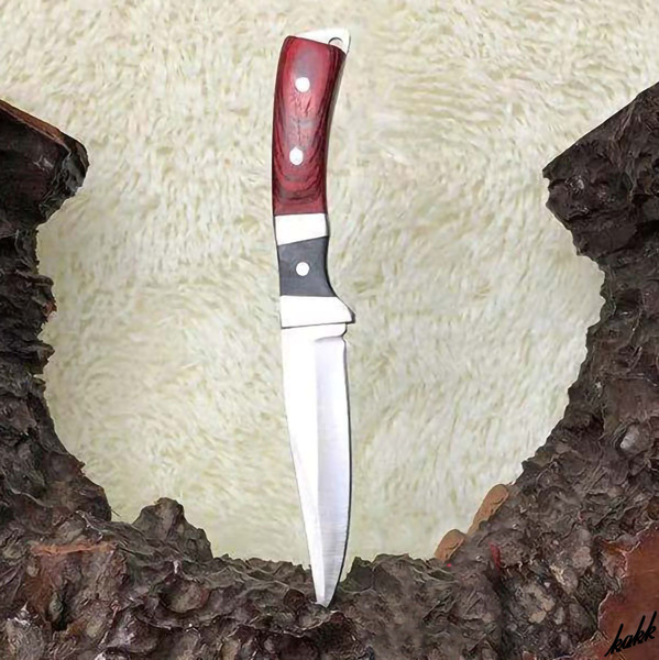 【美しい天然ウッドハンドル】 シースナイフ 5Cr13MoVステンレス鋼 コレクション アウトドア キャンプ サバイバル 狩猟刀 レッドブラウン