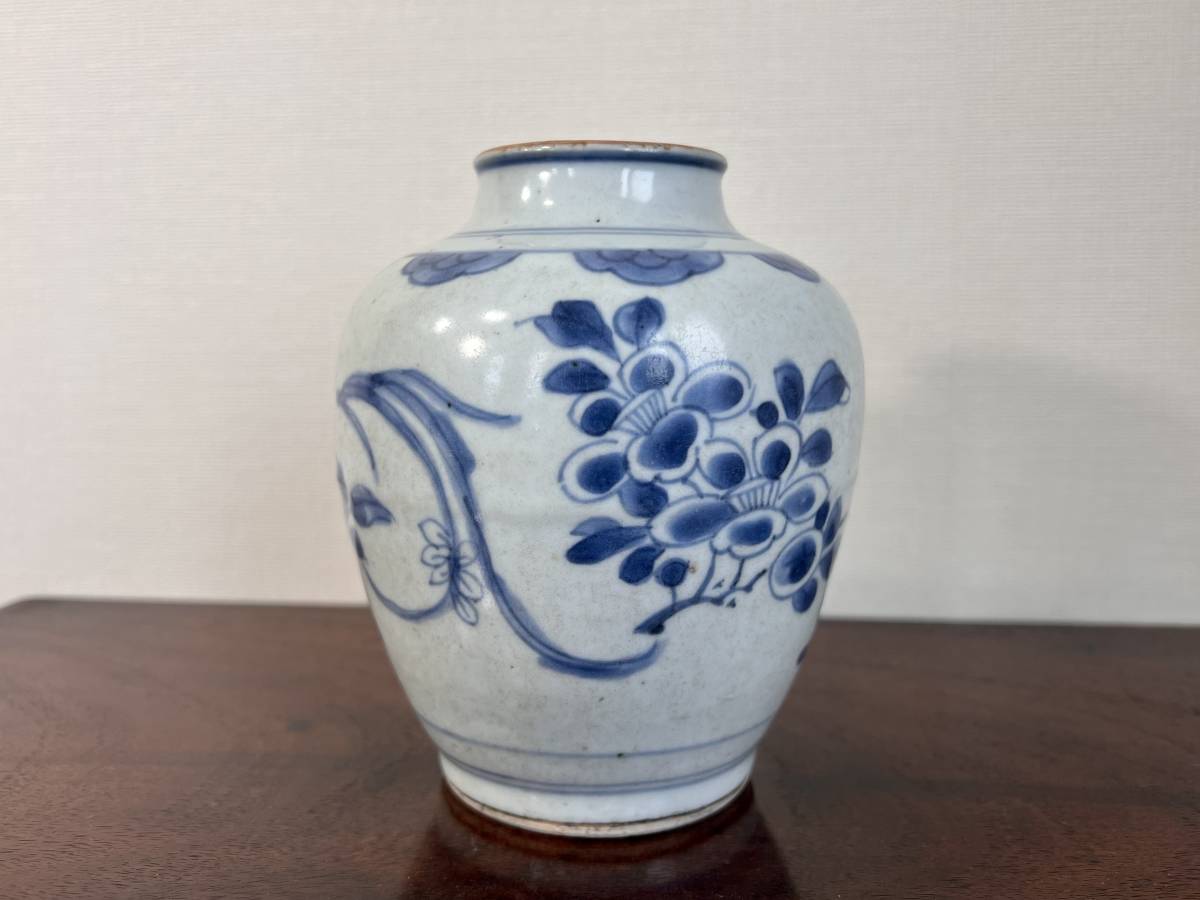現品限り一斉値下げ!】 明代-清朝か 呉須 五彩 壺 アンチーク 共箱