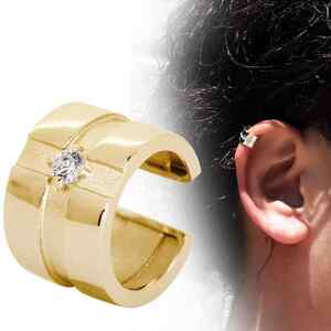 18 gold earcuff men's one-side ear for iya cuff Cross Gold birthstone 4 month diamond 