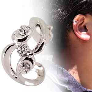  earcuff platinum diamond iya cuff one-side ear for men's lady's 4 month birthstone stylish 