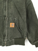 キッズ 古着 90s Carhartt 防寒 パデット ダック ワーク アクティブ パーカー XS 4-5歳位 古着_画像3