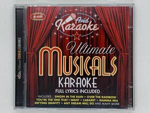 即決2CD KARAOKE - ULTIMATE MUSICALS / FULL LYRICS INCLUDED / Singin In The Rain Moon River Memory アルバム レア Y39