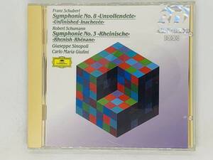 即決CD 仏盤 SCHUBERT SYMPHONY NO.8 UNFINISHED SINOPOLI / SCHUMANN RHENISH GIULINI / made in France Z23