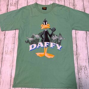 90s USA製 Changes DAFFY LOONEY TUNES ルーニーテューンズ プリント ビンテージ 半袖Tシャツ