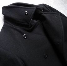 ATTACHMENT アタッチメント ウール100% Pコート ジャケット 日本製 メルトン ブラック メンズ kazuyuki kumagai (2) 黒　 ●S-765_画像3