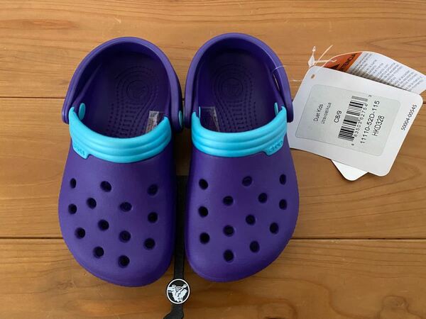 〈廃盤品〉crocs Duet Kids クロックス　デュエット　キッズ　ウルトラバイオレット/アクア　C8(15.5cm)