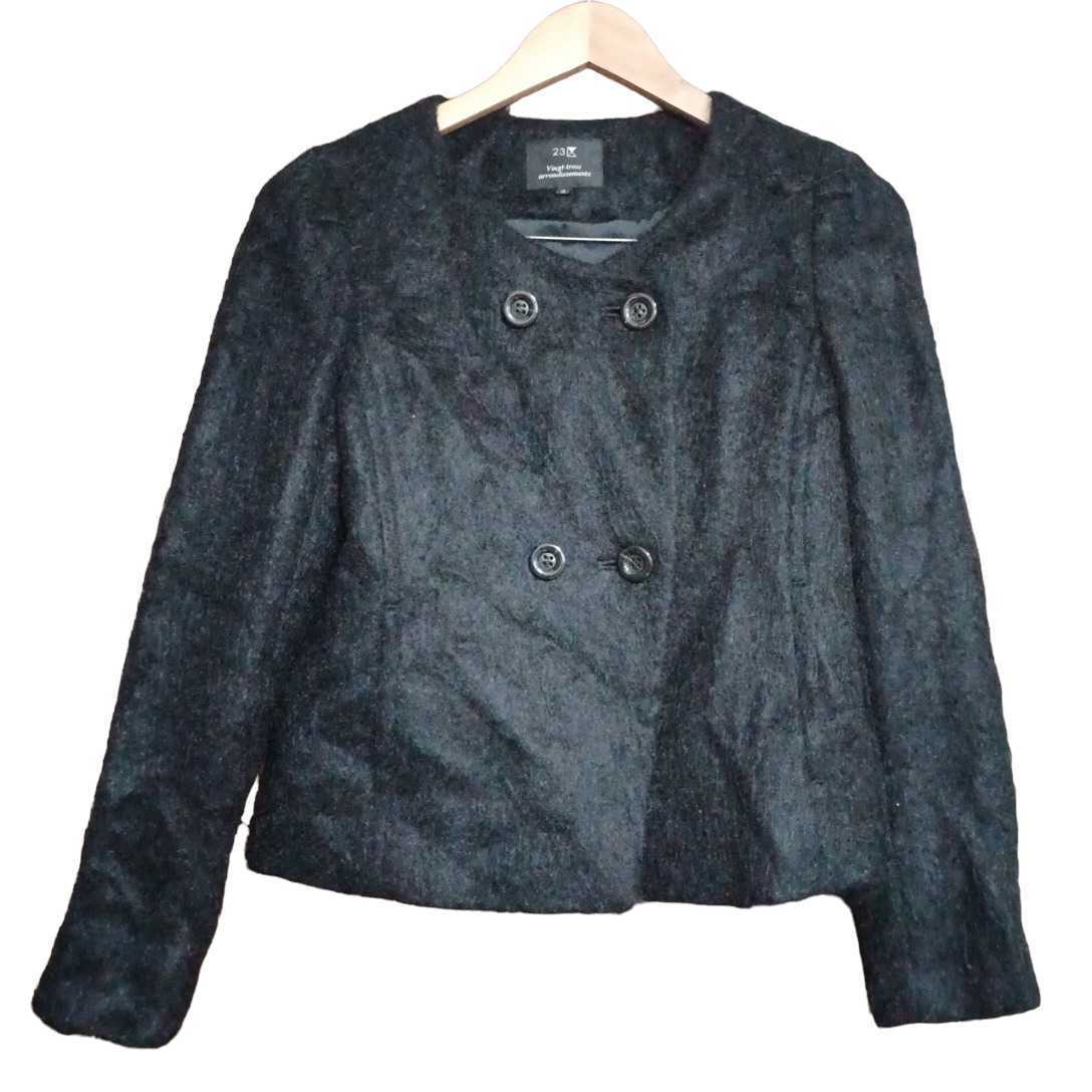 新品・未使用品】 SANDRO ツイード ジャケット グリーン ミックス 42
