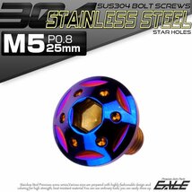 SUS304 フランジ付き ボタンボルト M5×25mm P0.8 六角穴 焼きチタン色 スターホールヘッド ステンレス ボルト TR0245_画像1