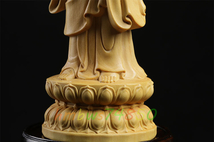 仏教美術 阿弥陀如来立像 木彫仏像 仏教芸術品 精密細工 高さ21cm_画像7